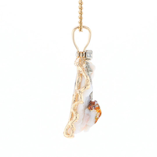 Gold Quartz Freeform Pendant (G3)