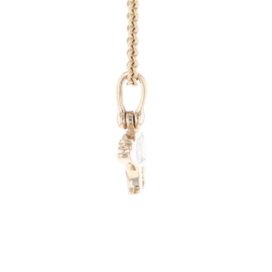 Gold Quartz Inlaid Polar Bear Pendant