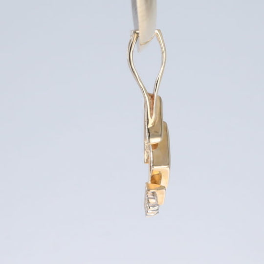 Opal Pendant Triangle Inlaid Design with .07ctw Round Diamonds