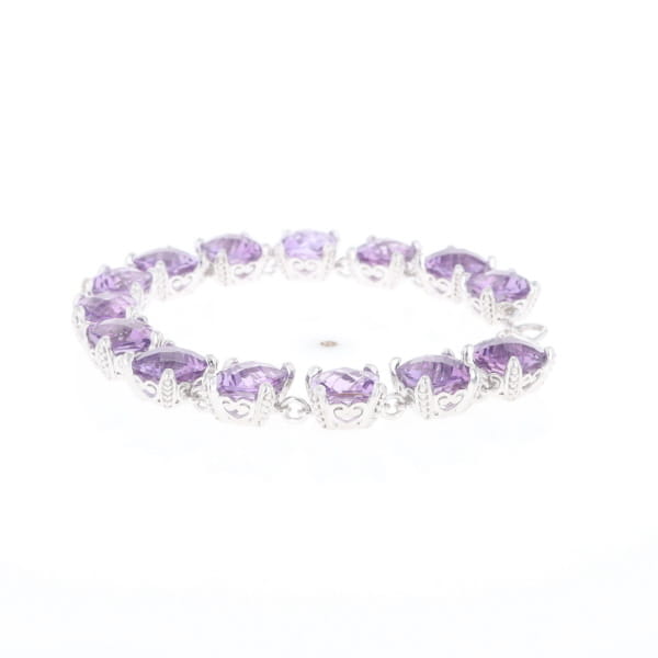 Amethyst Bracelet With Silver Filigree
