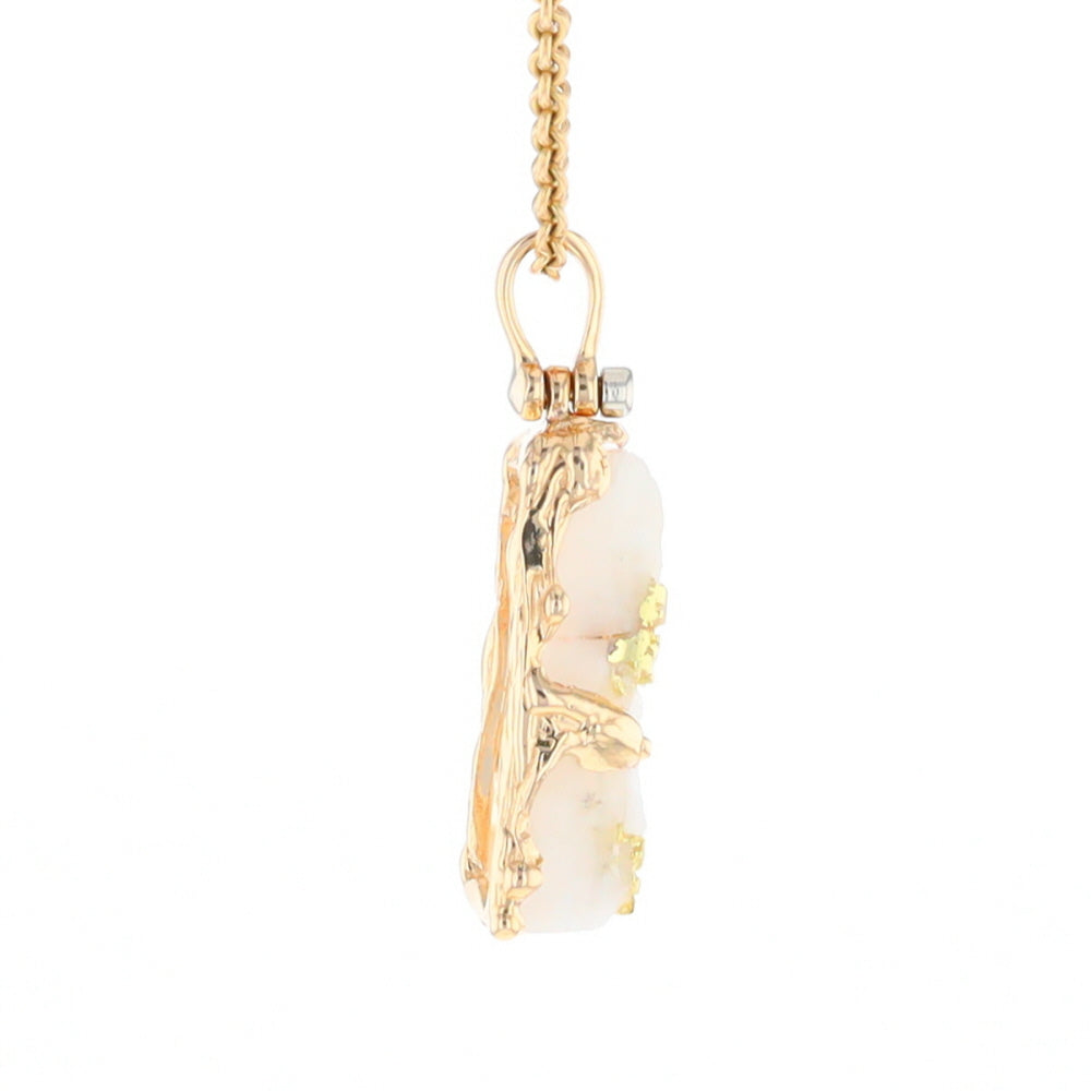 Gold Quartz Freeform Pendant - G1