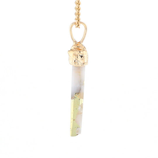 Gold Quartz Free Form Pendant