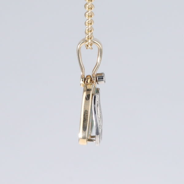 Opal Pendant Sandals Double Inlaid Design with .02ct Round Diamond