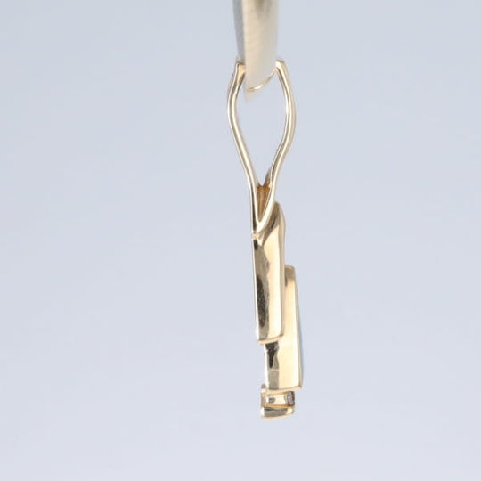 Opal Pendant Triangle Inlaid Design with .06ctw Round Diamonds