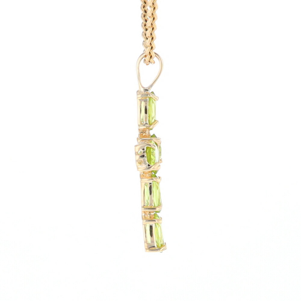 Oval Peridot Cross Pendant