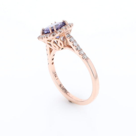 Rose Gold Tanzanite Halo Ring