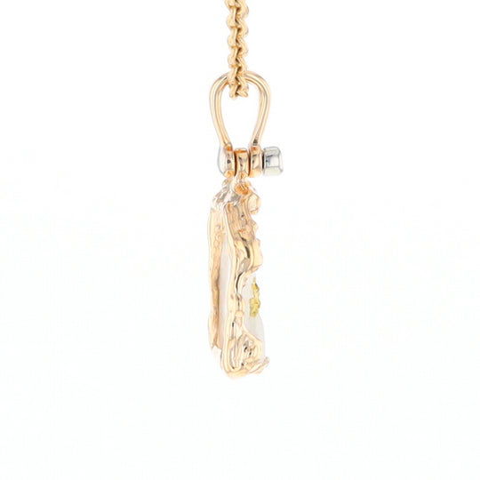 Rough Gold Quartz Freeform pendant