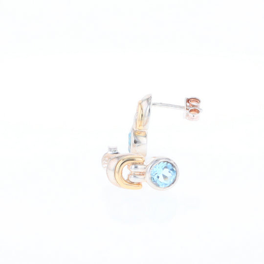 Blue Topaz Stud Earrings