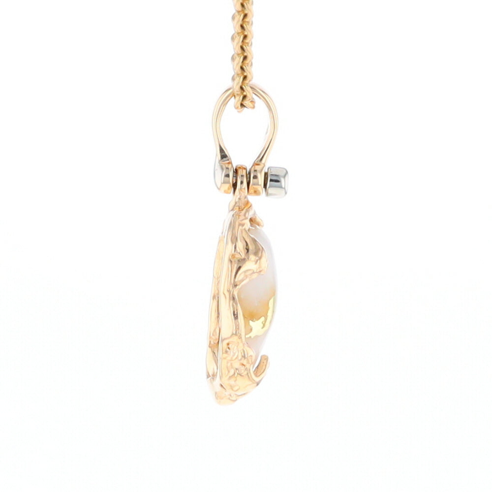 Gold Quartz Free Form Pendant