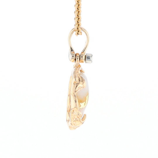 Gold Quartz Free Form Pendant