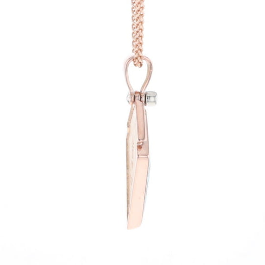 Turquoise Kite Shaped Inlaid Pendant with 0.19ctw Diamonds