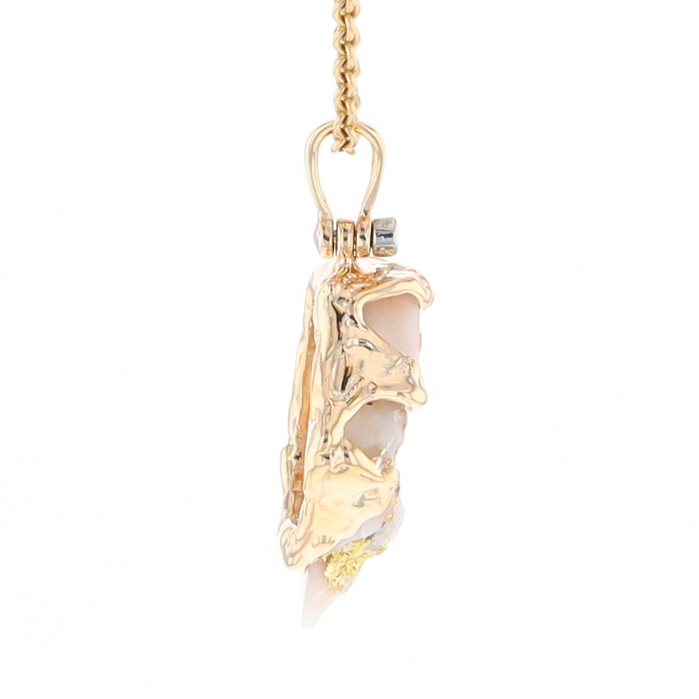 Rough Gold Quartz Free Form Pendant