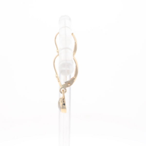 Gold Quartz Earrings Round Inlaid Design Lever Backs