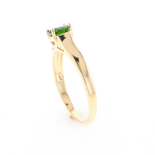 Chrome Diopside Solitaire Ring