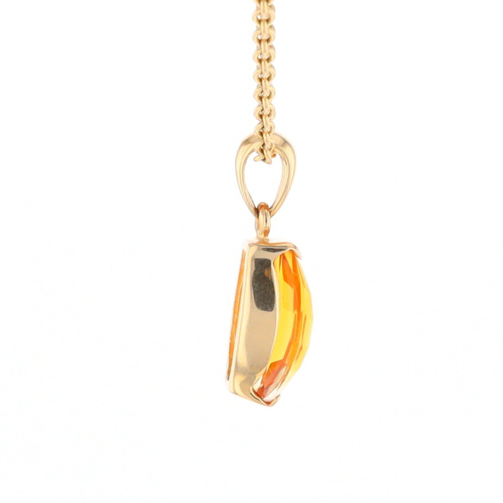 Fancy Cut Citrine Solitaire Pendant