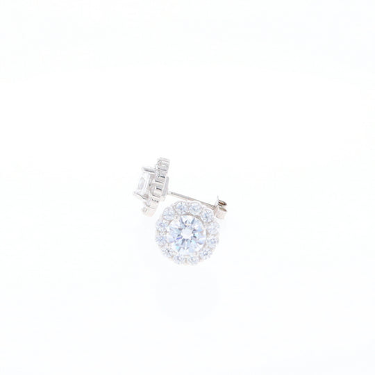 Cubic Zirconia Halo Stud Earrings