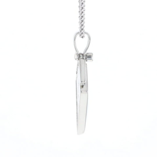 Sleeping Beauty Turquoise Kite Shaped Inlaid Pendant with 0.19ctw Diamonds