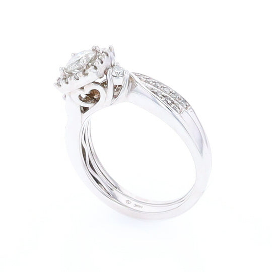 Diamond Wedding Set with Matching Shadow Band