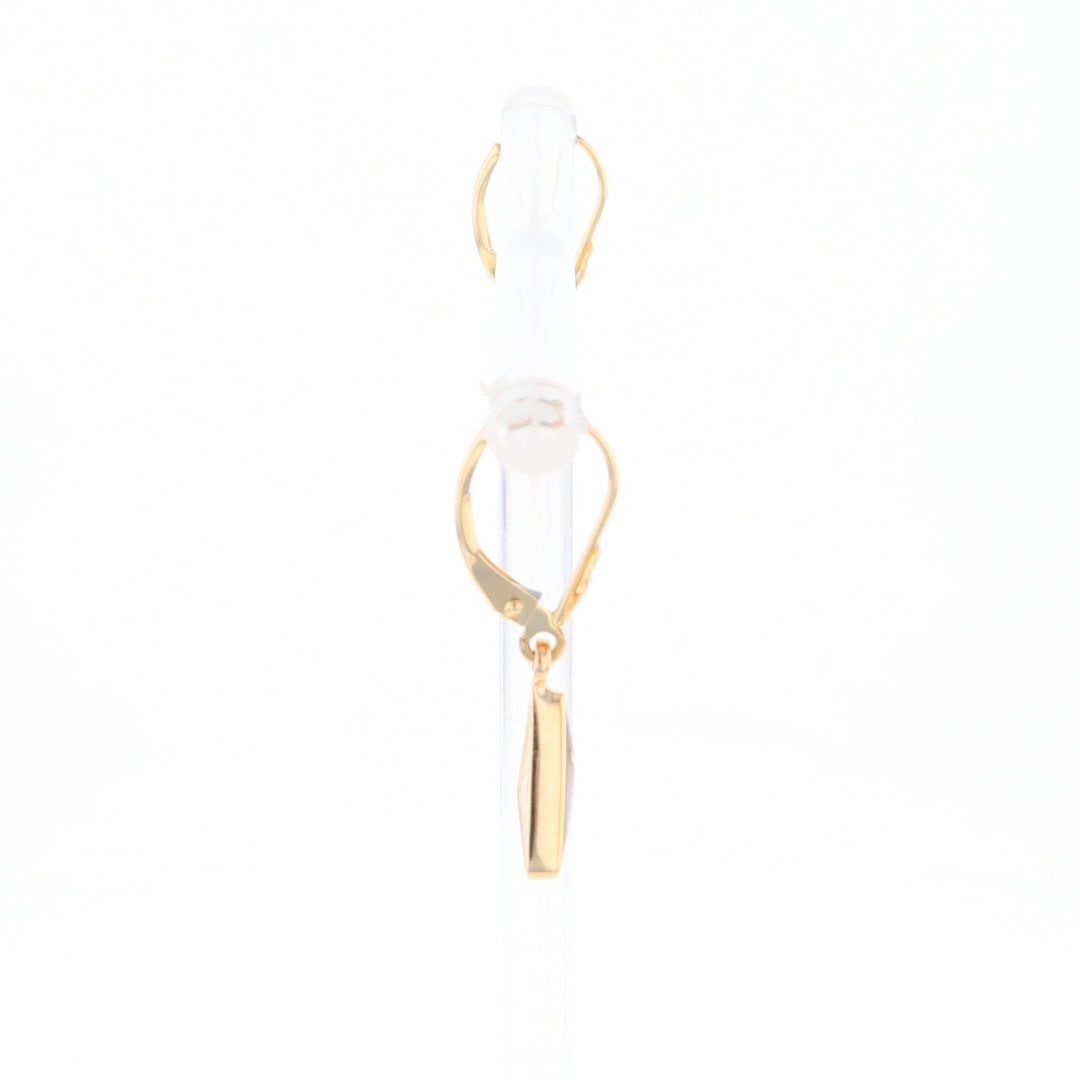 Gold Quartz Triangle Inlaid Earrings - G2