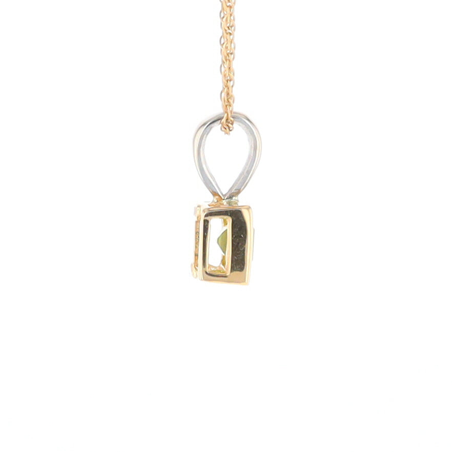 Two-Tone Bezel Peridot Pendant
