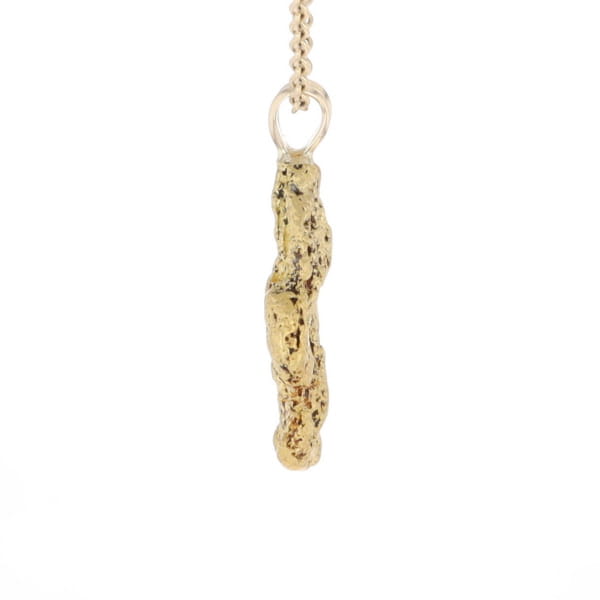 Gold Natural Nugget Flat Pendant