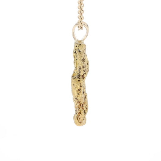 Gold Natural Nugget Flat Pendant