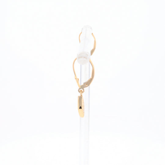 Gold Quartz Earrings Diamond Shape Inlaid Lever Backs G1