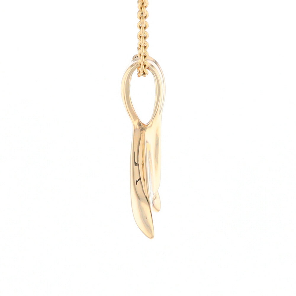 Whale Tail Natural Gold Quartz and Nuggets Inlaid Pendant