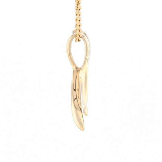 Whale Tail Natural Gold Quartz and Nuggets Inlaid Pendant