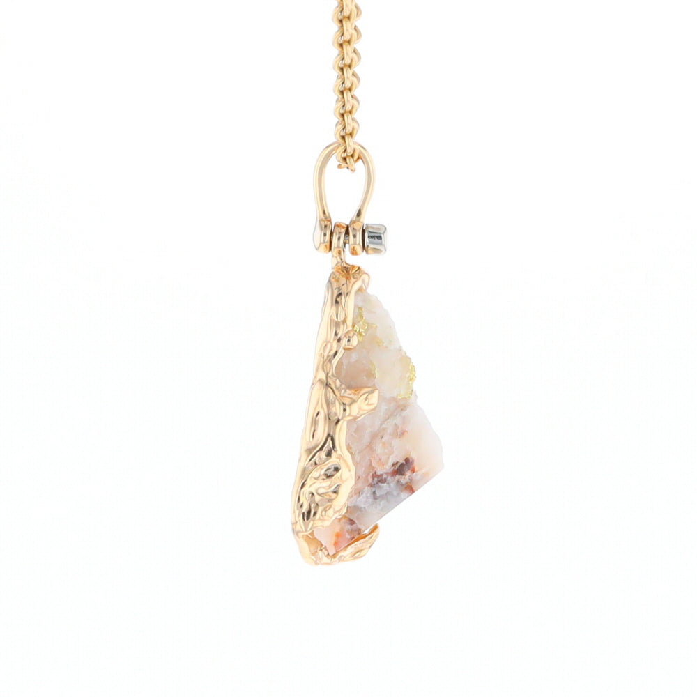 Rough gold Quartz Freeform Pendant