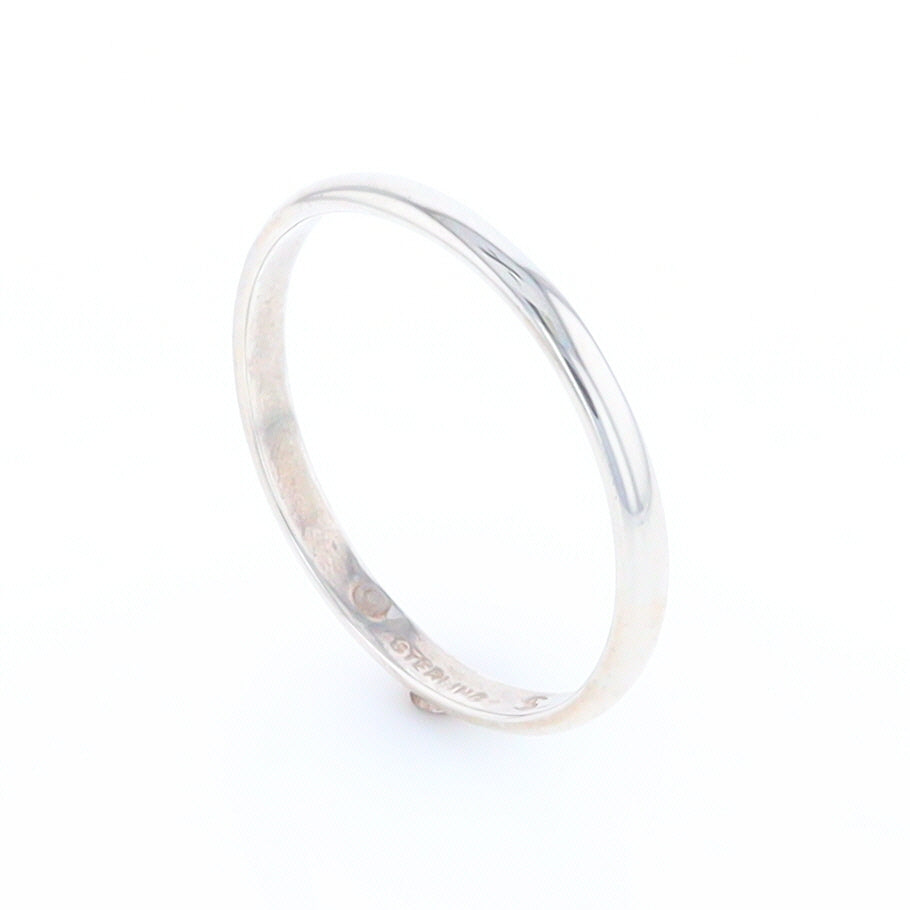 Men's Flat Silver Wedding Band