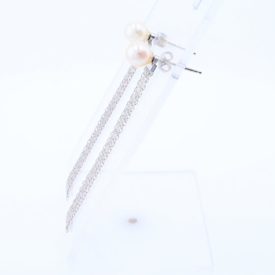 Tassel Chain Pearl Earrings