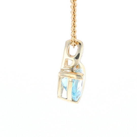 Trillion Blue Topaz Diamond Pendant