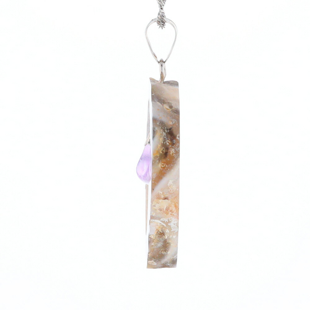 Druzy Quartz With Dangling Amethyst Pendant