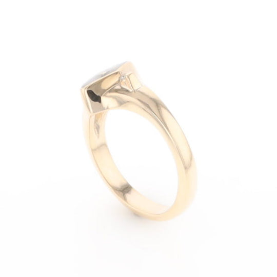 G2 Gold Quartz Ring Diamond Shape Inlaid with 0.05ctw Round Diamonds