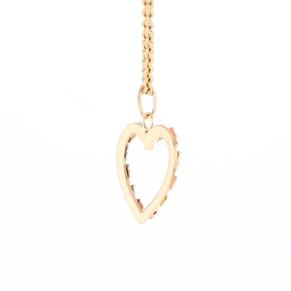 Black Hills Gold Heart Leaf Pendant