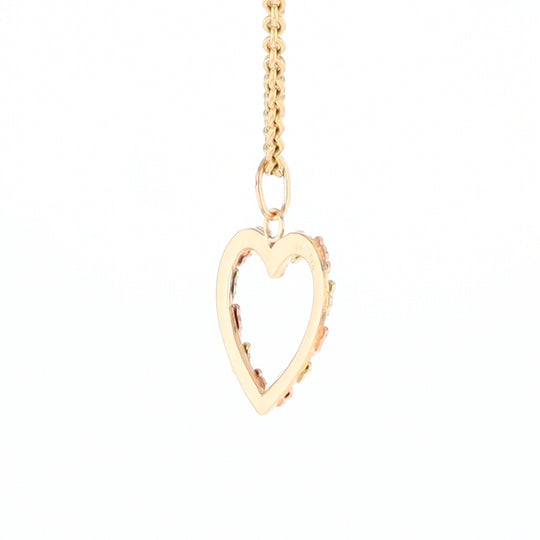 Black Hills Gold Heart Leaf Pendant