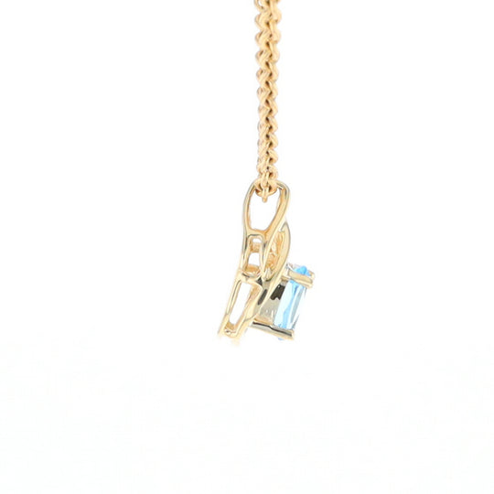 Pear Blue Topaz Diamond Pendant