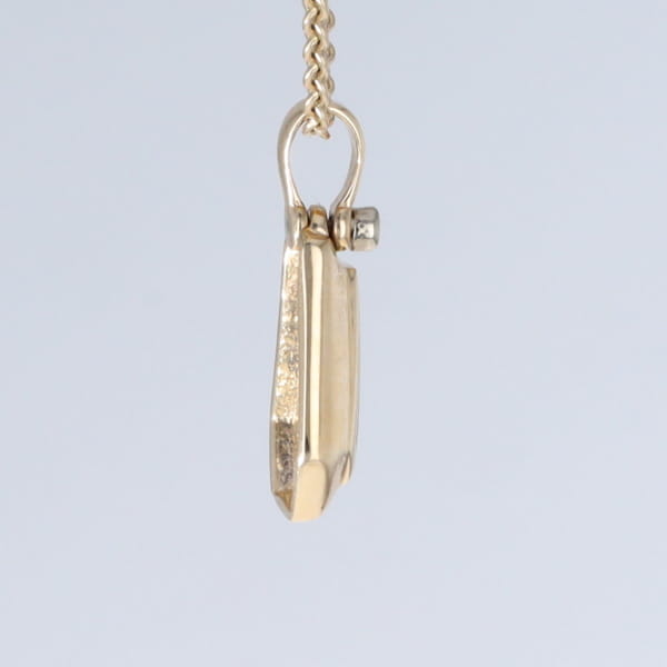 Opal Triangle Inlay with .02ctw Diamond Pendant