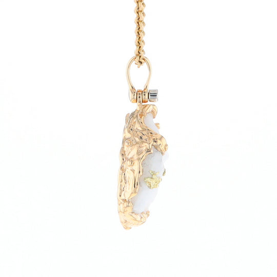 Rough Gold Quartz Freeform Pendant