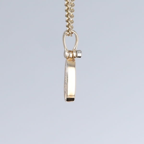 Opal Pendant Oval Inlaid Design with .02ct Round Diamond