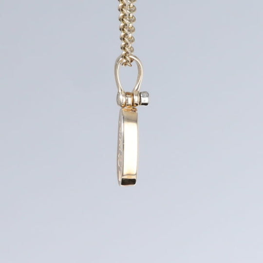 Opal Pendant Oval Inlaid Design with .02ct Round Diamond