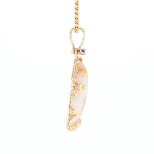 Gold Quartz Freeform Pendant