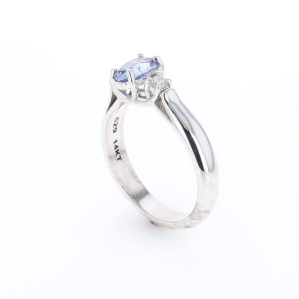 Ceylon Sapphire Three-Stone Trellis Ring