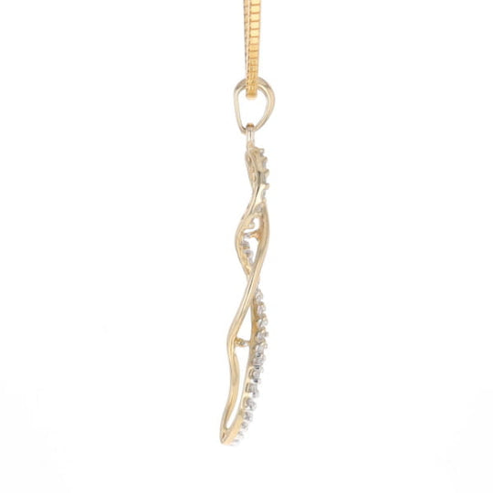 Ribbon Twist Diamond Pendant