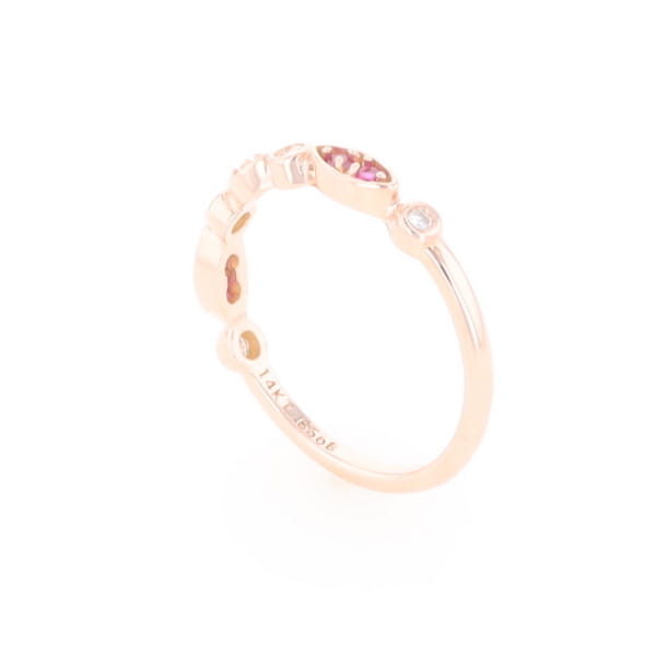 Pink Sapphire Simply Vintage Wedding Band