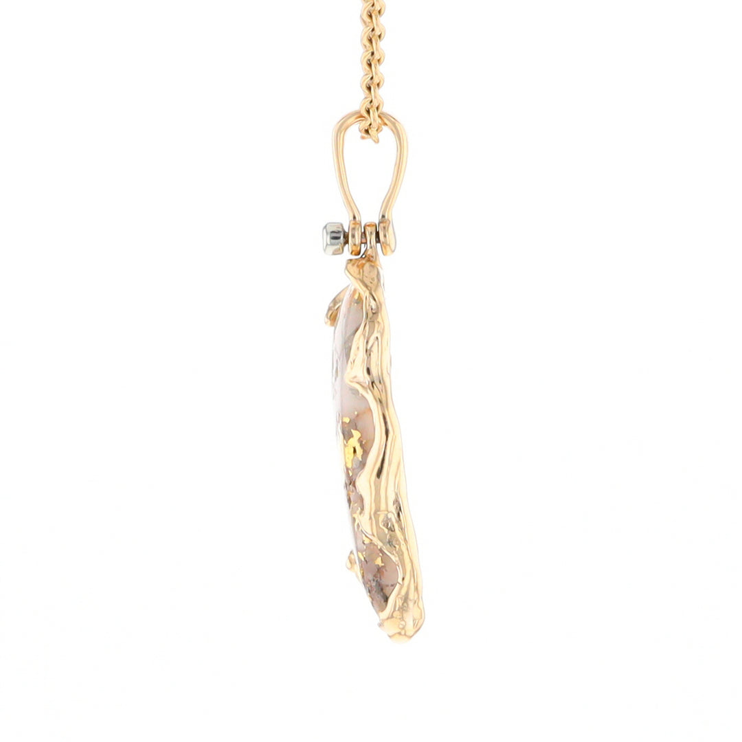 Gold Quartz Freeform Pendant (G2)