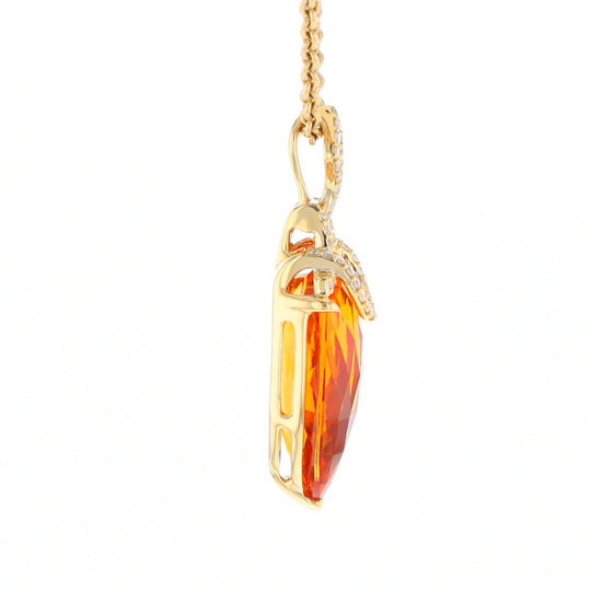 Citrine Pendant with Diamond Bail