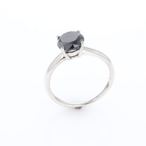 Black Diamond Solitaire Ring