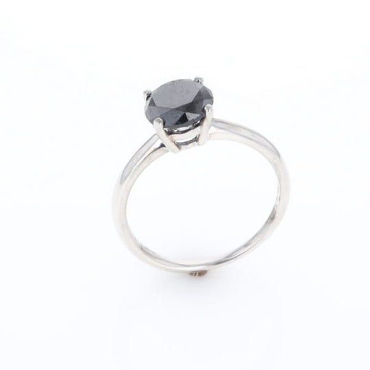 Black Diamond Solitaire Ring